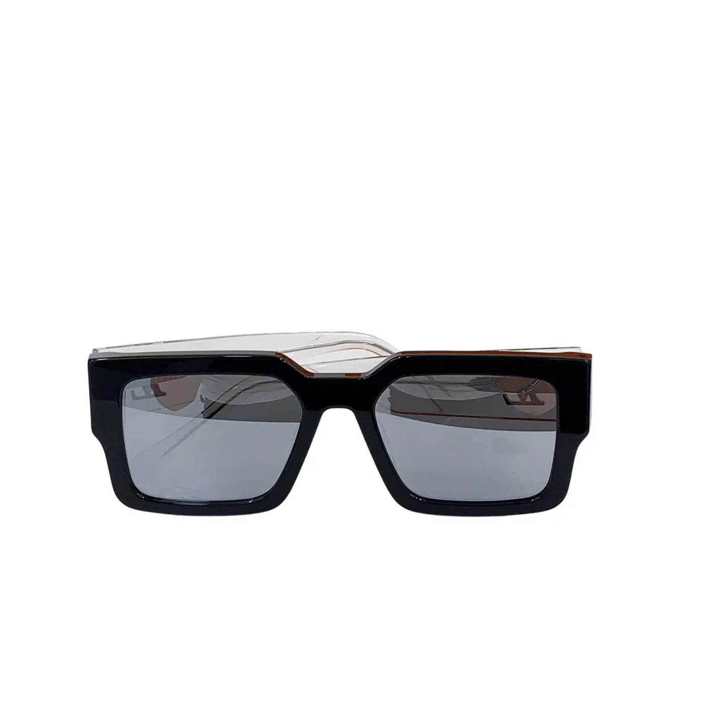 Louis Vuitton Square Millionaires Sunglasses Glossy Black With Grey Rims Louis Vuitton Square Millionaires Sunglasses Glossy Black With Grey Rims
