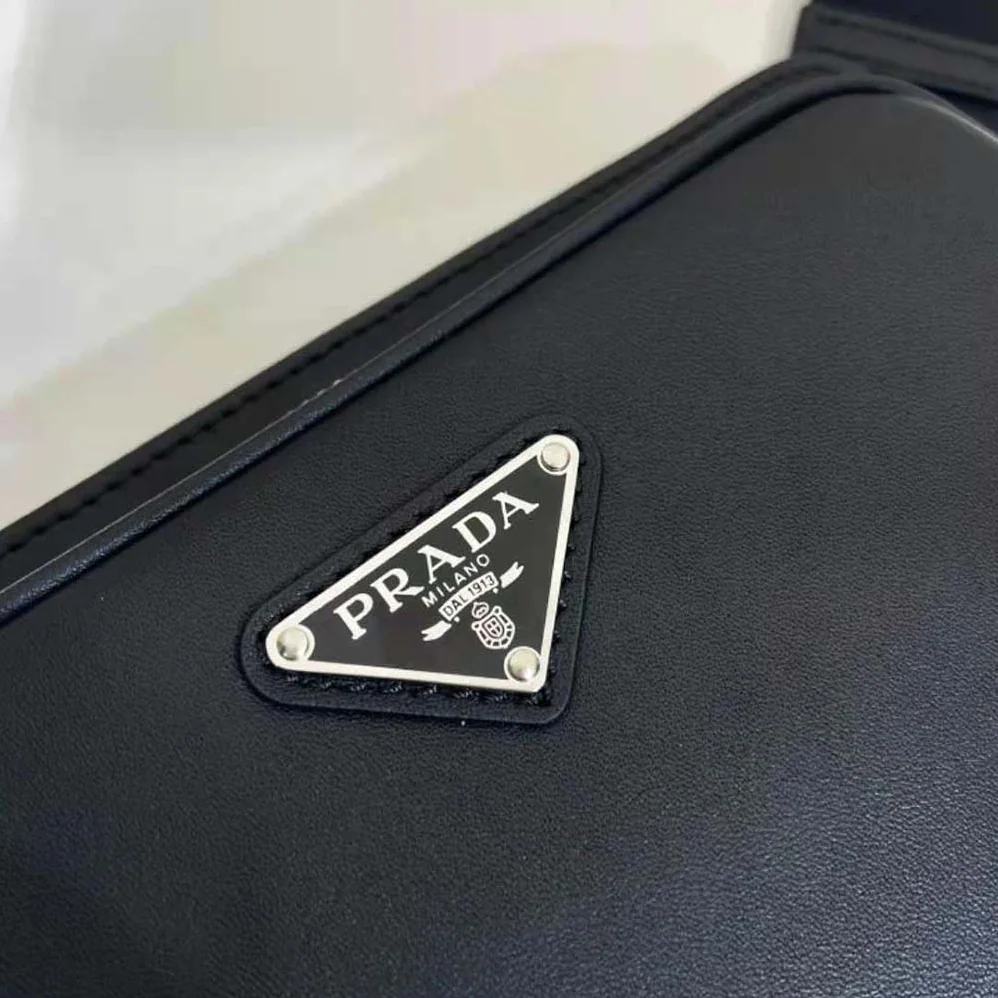 Prada Leather Shoulder Bag for Men in Black Prada Leather Shoulder Bag for Men in Black