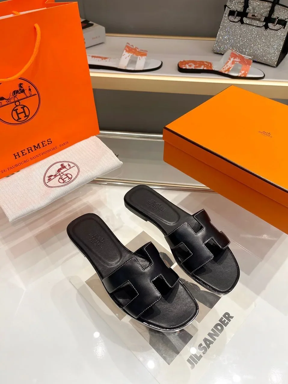 Hermes Oran Sandal Black , Shoes Hermes Oran Sandal Black , Shoes