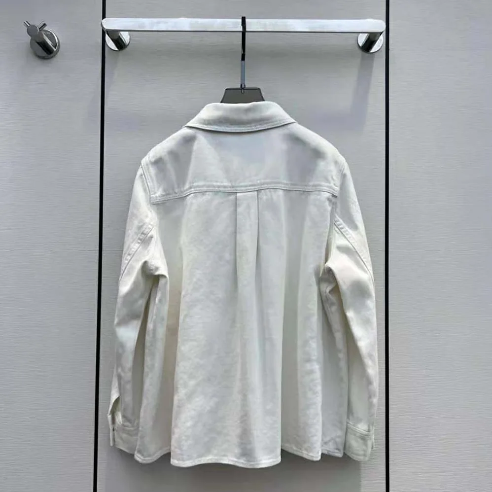 Loewe Anagram Overshirt in Denim for Women in White