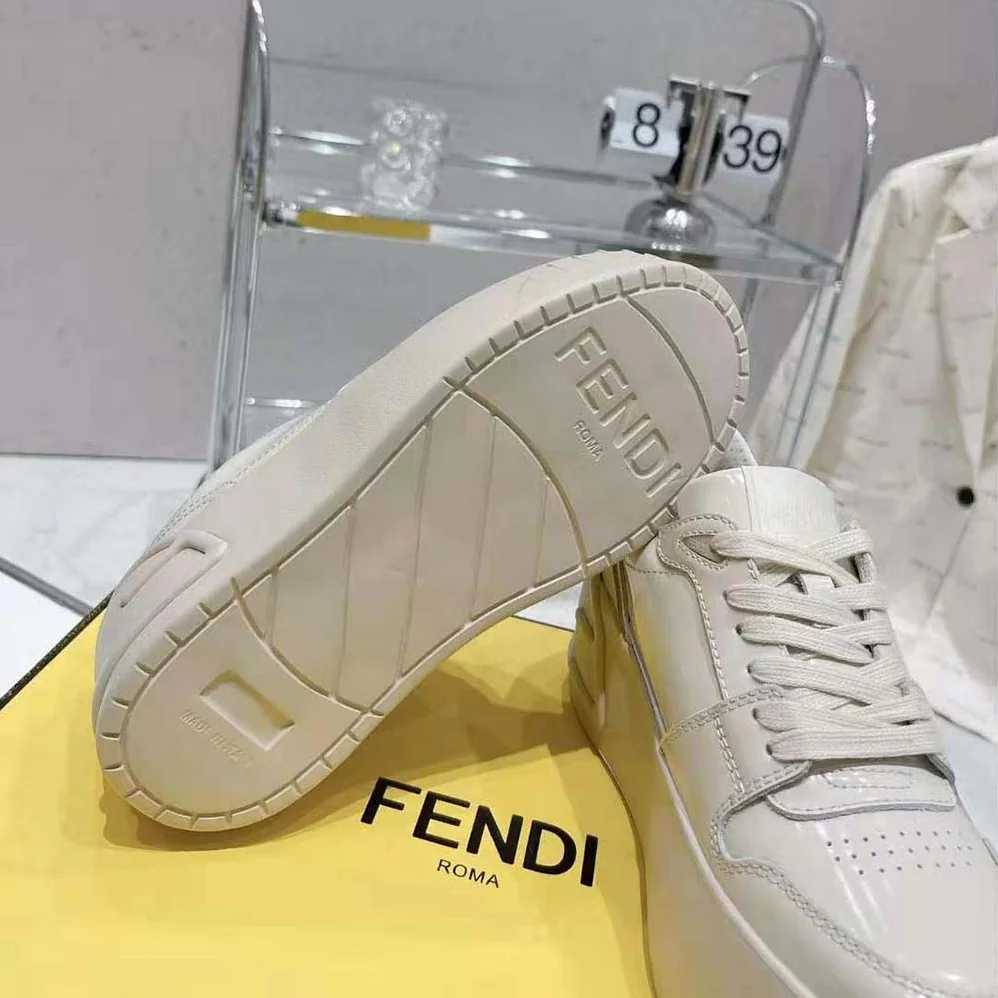 Fendi Fashion Show Beige Leather Low for Women in Tops