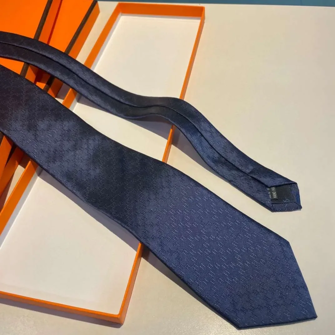 Hermes Faconnee H Tie Navy Blue Hermes Faconnee H Tie Navy Blue