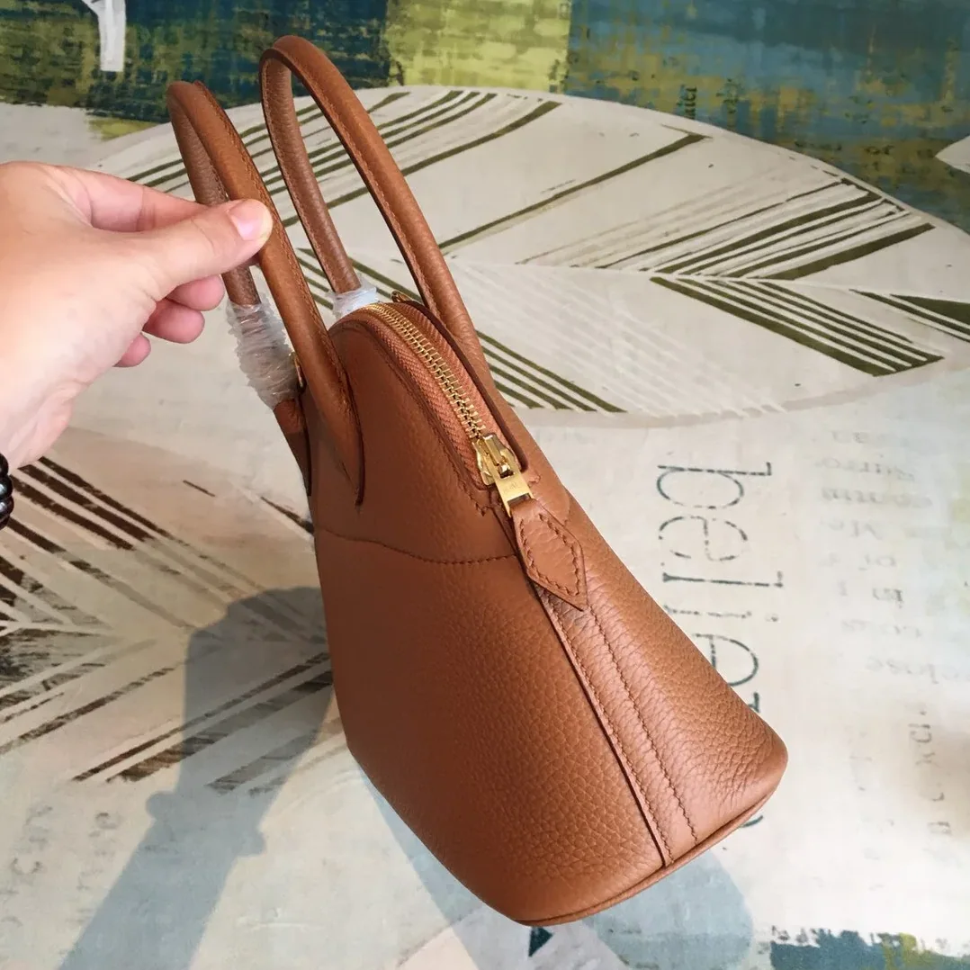 Hermes Bolide Bag Brown Silver Toned Hardware /