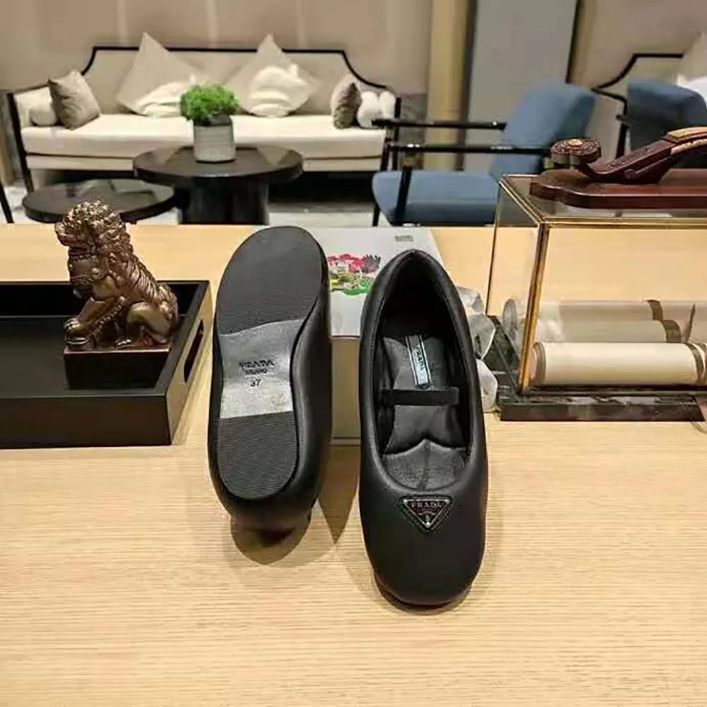 Prada Soft Padded Nappa Leather Ballerinas for Women in Black