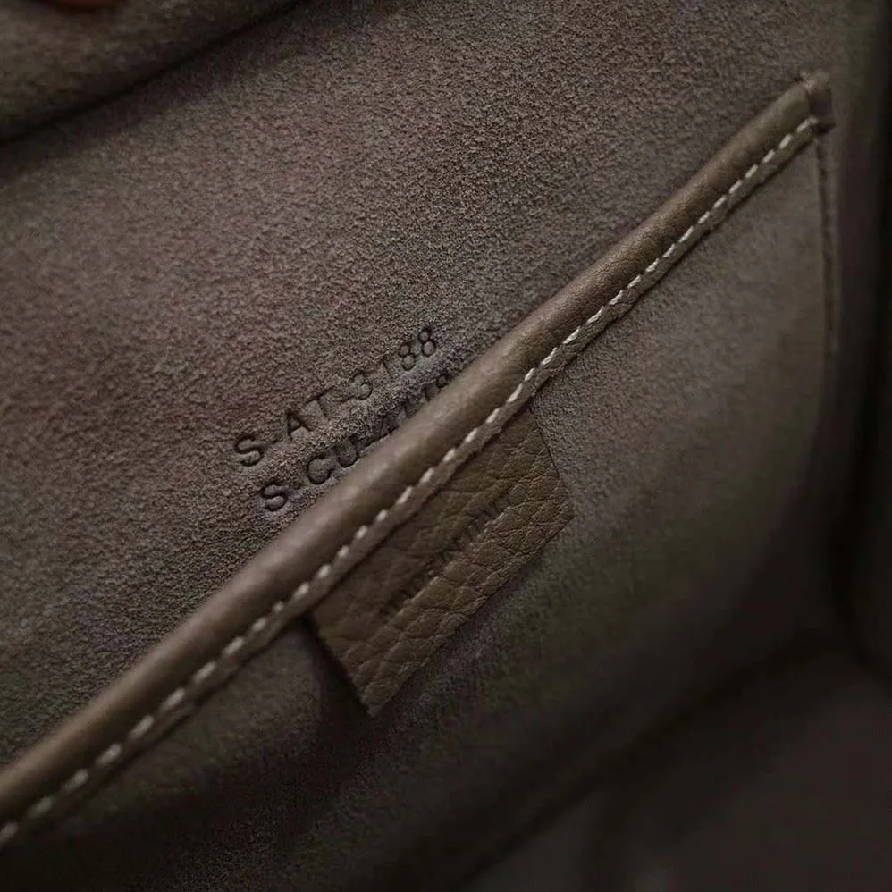 Celine Micro Luggage Handbag in Drummed Calfskin for Women in Brown
