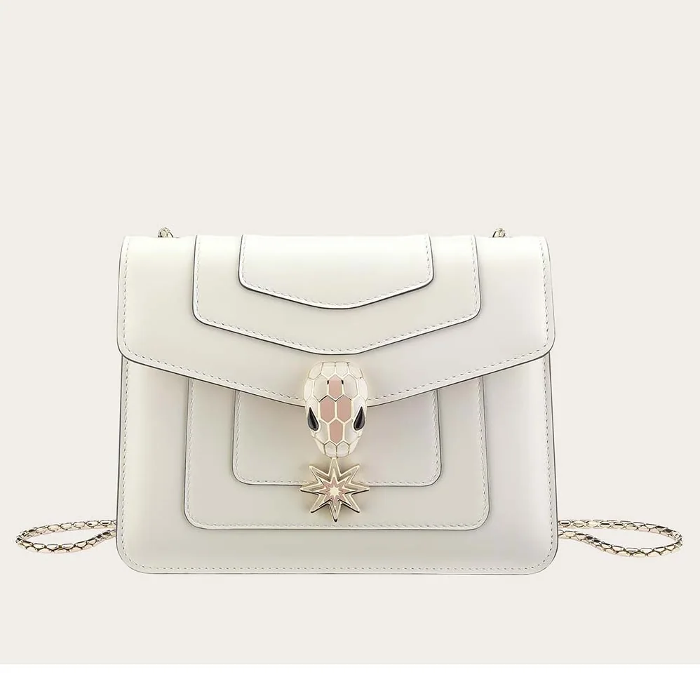 Bvlgari Serpenti Forever Pop Wishes in White Agate Calf Leather for Women