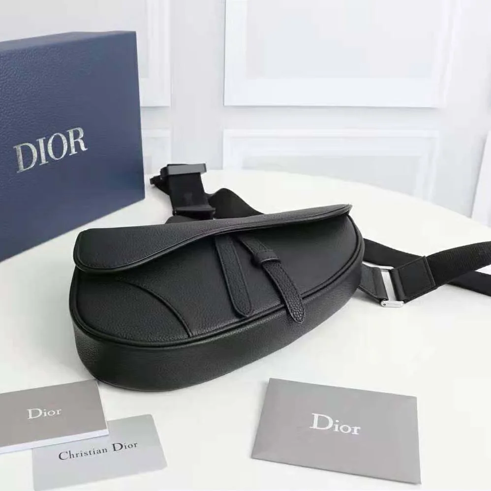 Dior Saddle Bag Black Grained Calfskin for Men