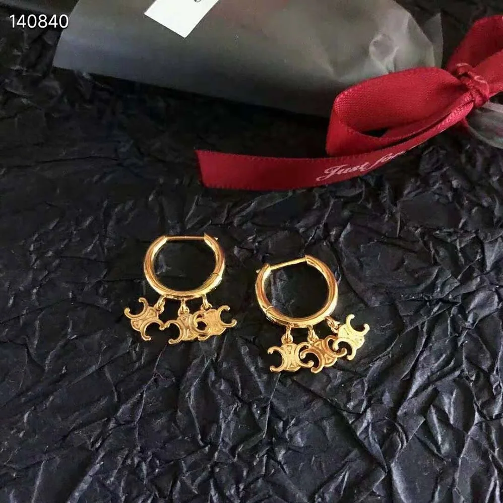 Celine Triomphe Trio Hoops in Brass with Gold Finishgold for Women Celine Triomphe Trio Hoops in Brass with Gold Finishgold for Women