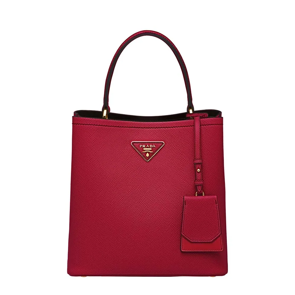 Prada Double Medium Bag in Saffiano Leather for Women in Red Prada Double Medium Bag in Saffiano Leather for Women in Red