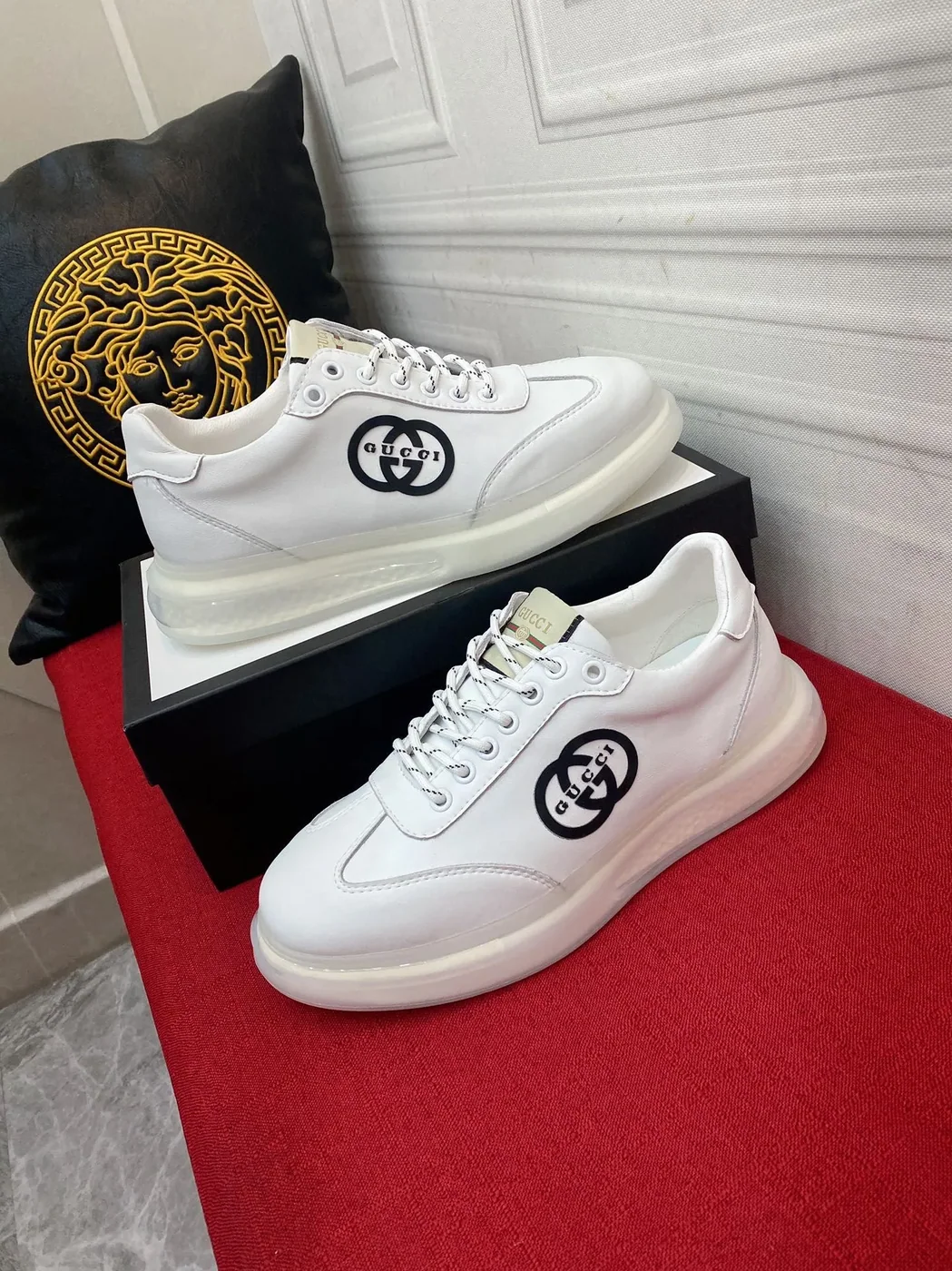 Gucci Sneaker With GG Gucci Print White for Men