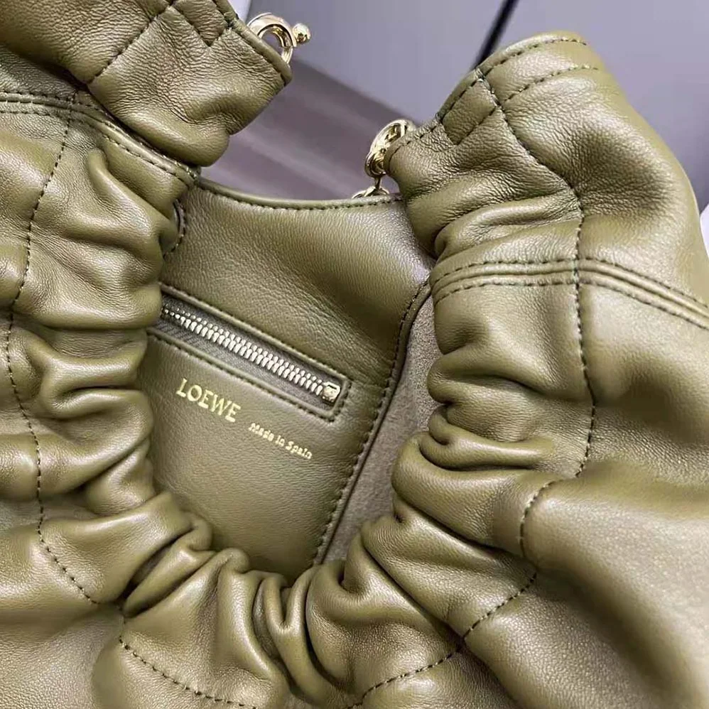 Loewe Small Squeeze Bag in Nappa Lambskin for Women in Dark Green