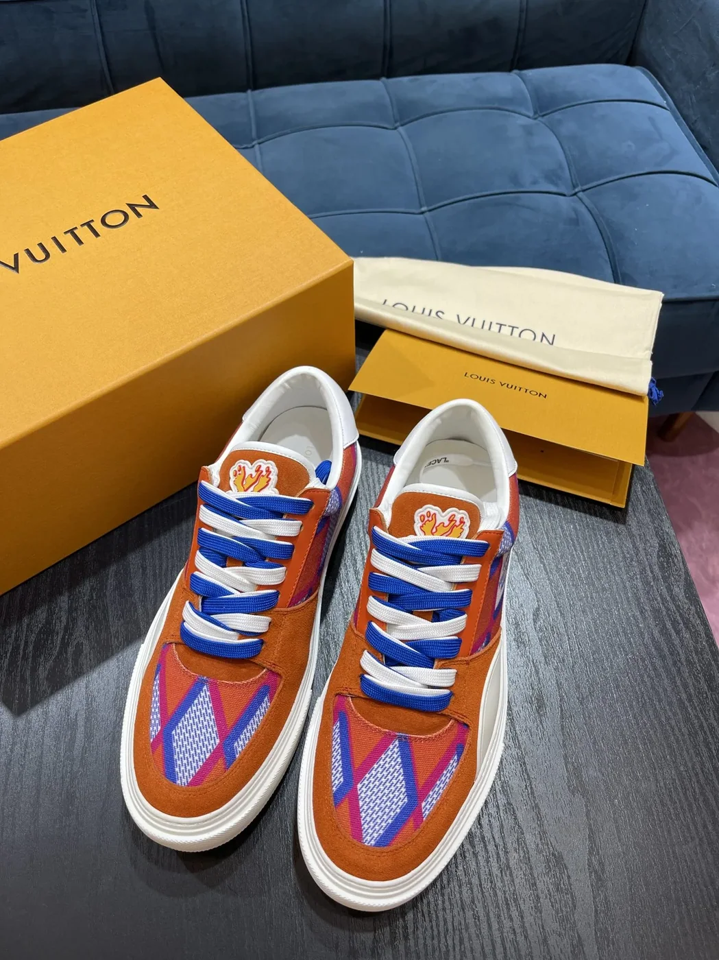 Louis Vuitton LV Ollie Richelieu Trainers Orange