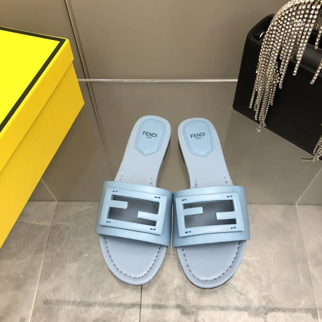 Fendi Light Blue Slides 8R8136AE7TF18TF Fendi Light Blue Slides 8R8136AE7TF18TF