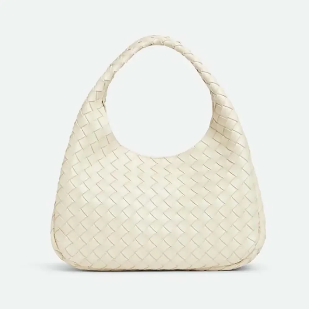 Bottega Veneta Medium Campana for Women in White Bottega Veneta Medium Campana for Women in White