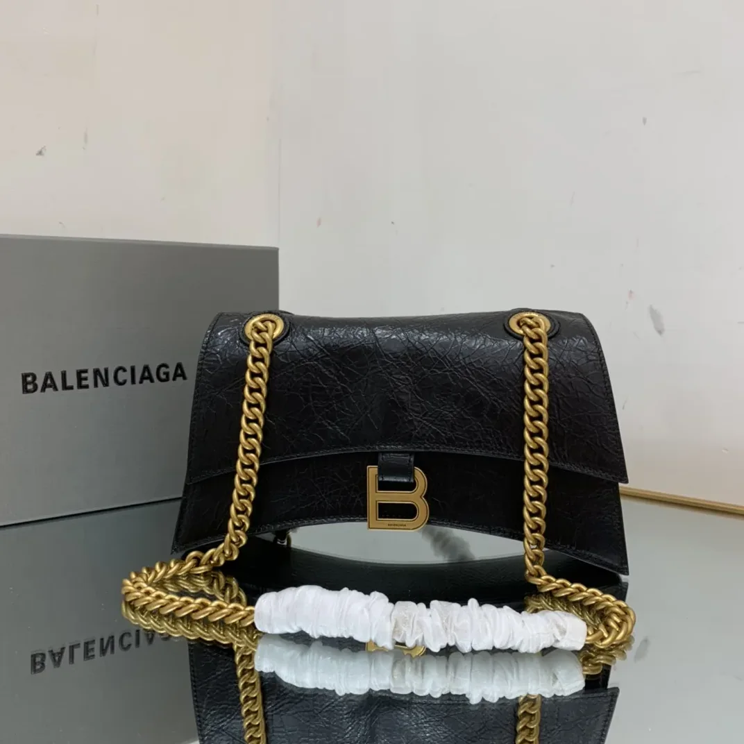 Balenciaga Crush Small Chain Bag In Black /