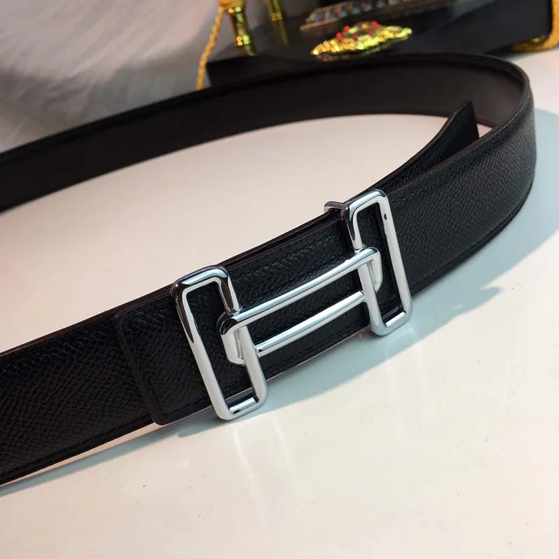 Hermes Rythme Belt Buckle & Reversible Leather Strap 32 mm for Men in Black Hermes Rythme Belt Buckle & Reversible Leather Strap 32 mm for Men in Black