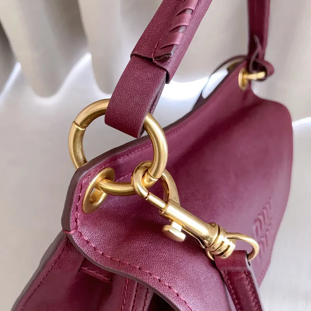 Miu Miu Rendez-Vous Nappa Leather Bag Amaranth Red for Women Miu Miu Rendez-Vous Nappa Leather Bag Amaranth Red for Women