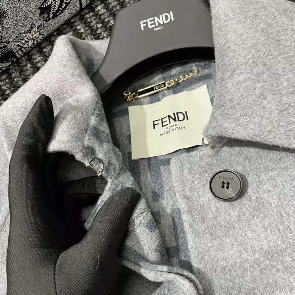 Fendi Coat Gray Wool Overcoat for Women Fendi Coat Gray Wool Overcoat for Women