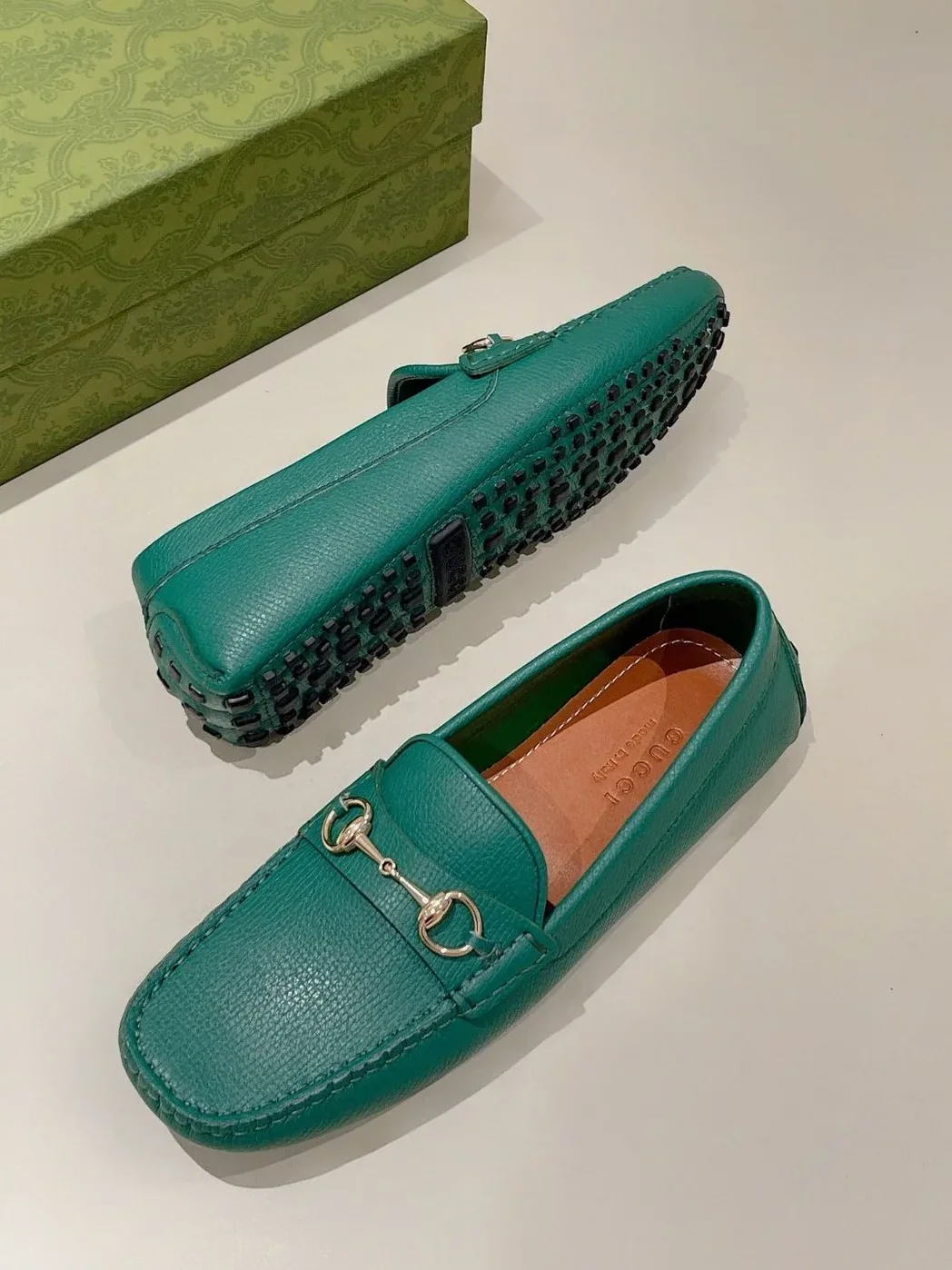 Gucci Horsebit Driver Green for Men