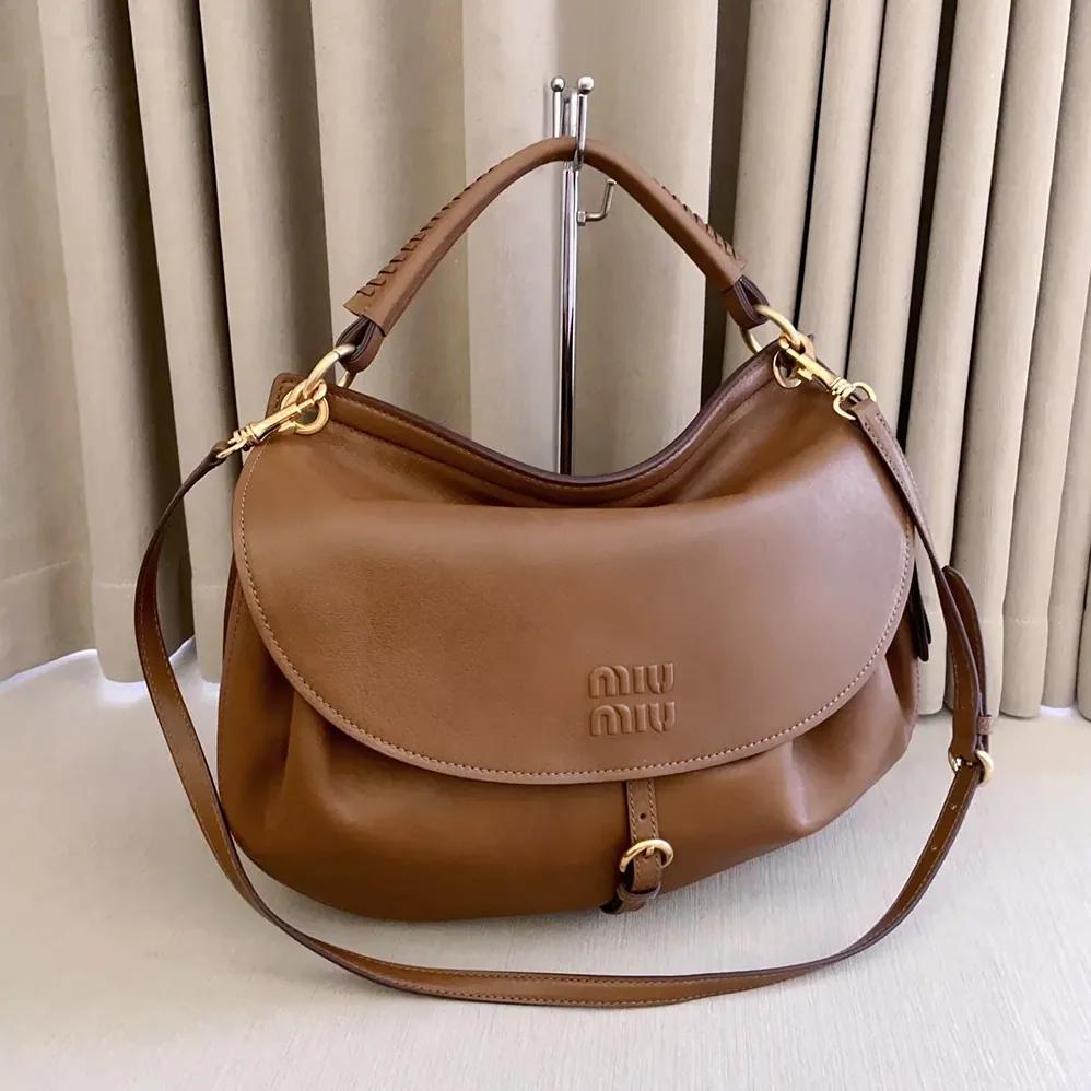 Miu Miu Rendez for Women in Vous Leather Bag Oak