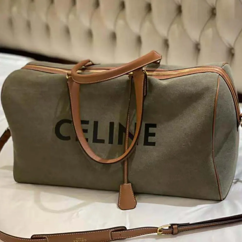 Celine Large Voyage Bag in Textile with Celine Print and Calfskin for Women Celine Large Voyage Bag in Textile with Celine Print and Calfskin for Women