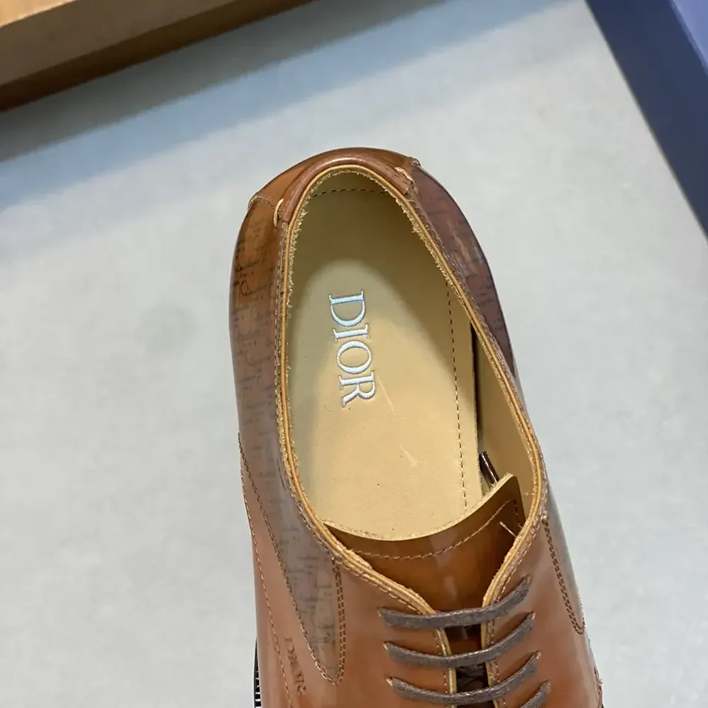 Dior Timeless Derby Shoe Brown Calfskin with Dior Oblique Gradient Patina for Men Dior Timeless Derby Shoe Brown Calfskin with Dior Oblique Gradient Patina for Men