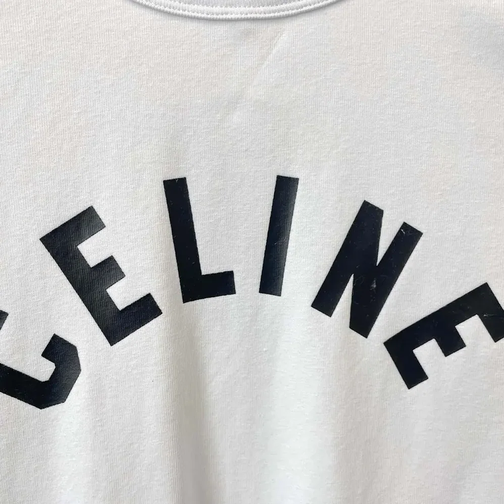 Celine T-Shirt in Ribbed Cotton Jersey for Women