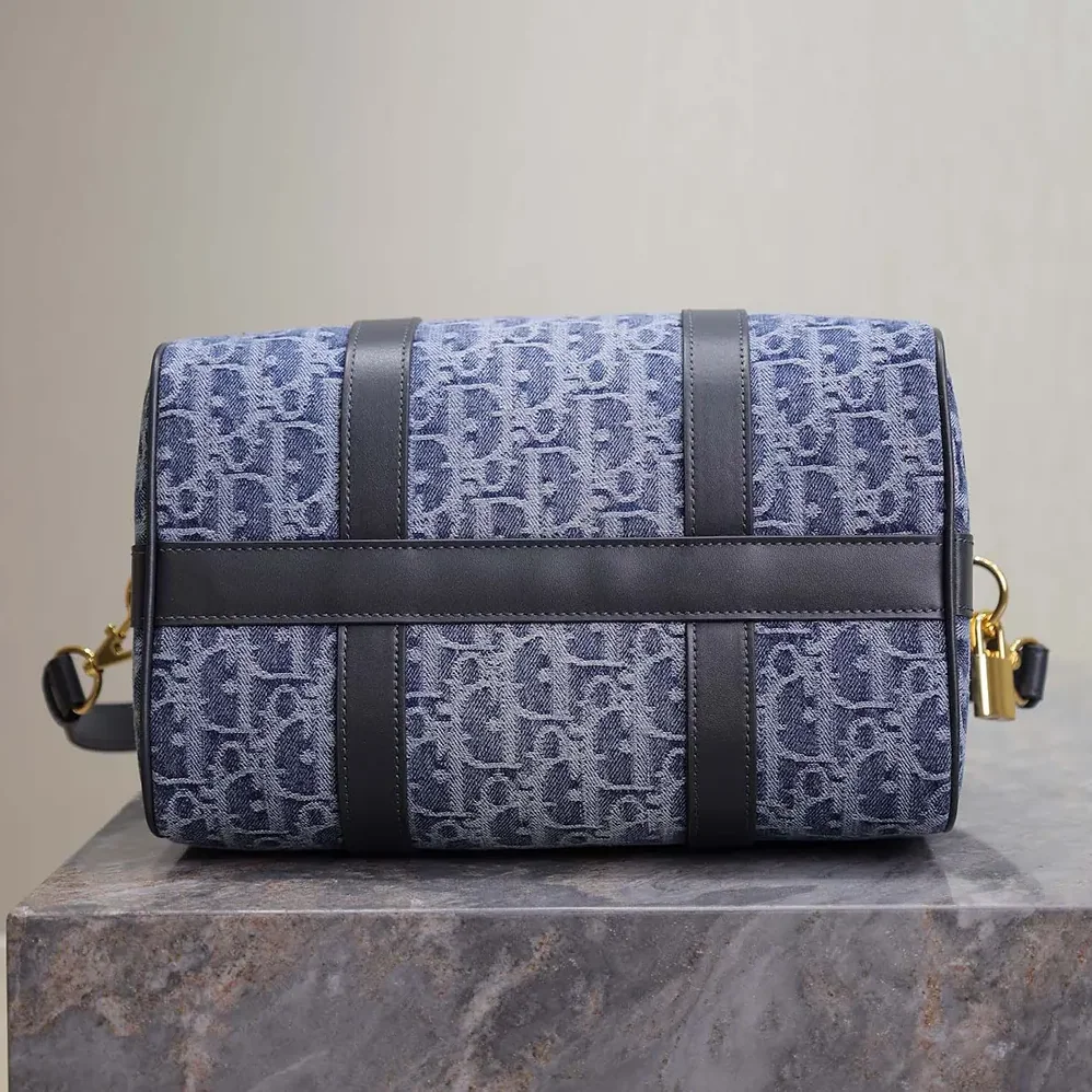 Dior Groove 25 Bag Blue Denim Dior Oblique Jacquard for Women