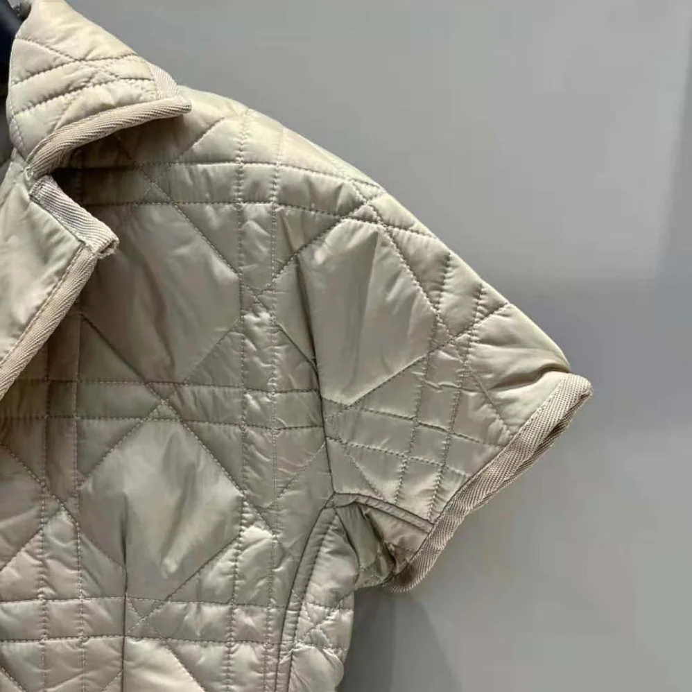 Dior Macrocannage Fitted Jacket with Puff Sleeves Beige Cotton Gabardine for Women Dior Macrocannage Fitted Jacket with Puff Sleeves Beige Cotton Gabardine for Women