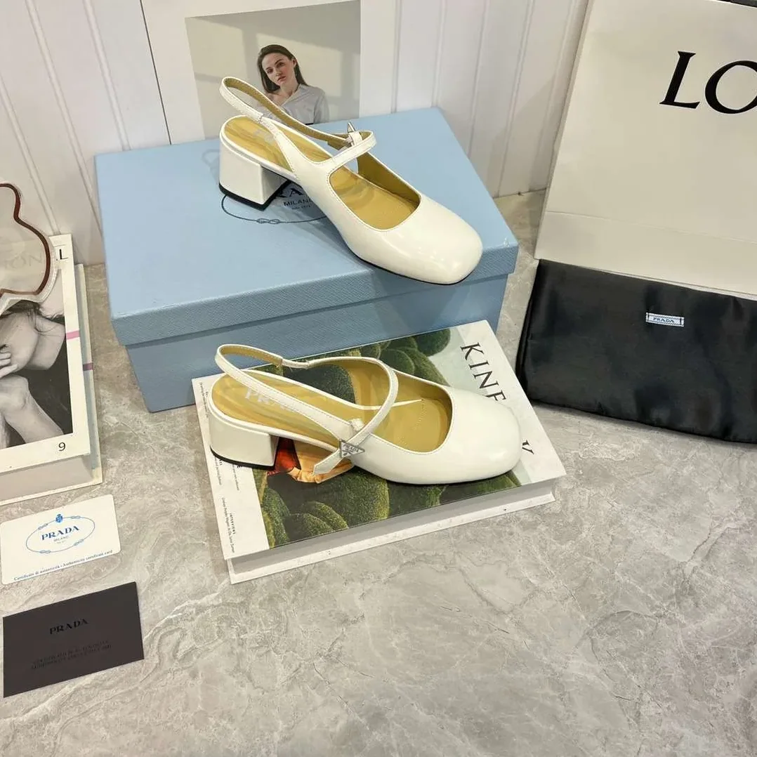 Prada Slingback Exull Pumps White