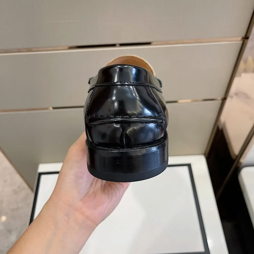 Gucci GG Loafers Horsebit Black And Beige for Men