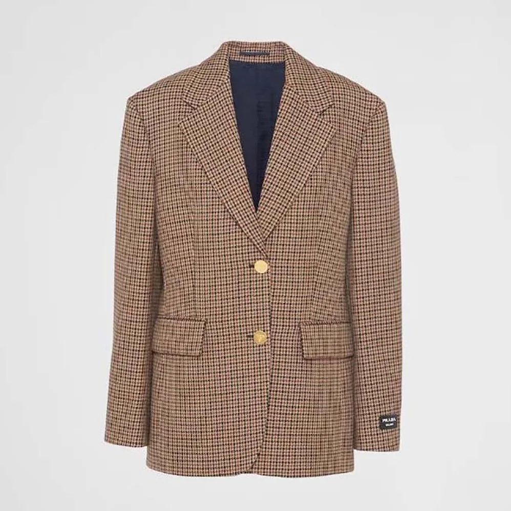 Prada Single for Women in breasted Houndstooth Check Jacket Prada Single for Women in breasted Houndstooth Check Jacket