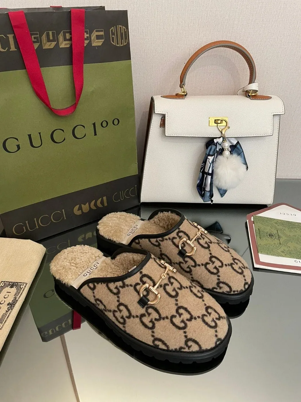 Gucci GG Slipper With Horsebit Brown GG Shoes for Men