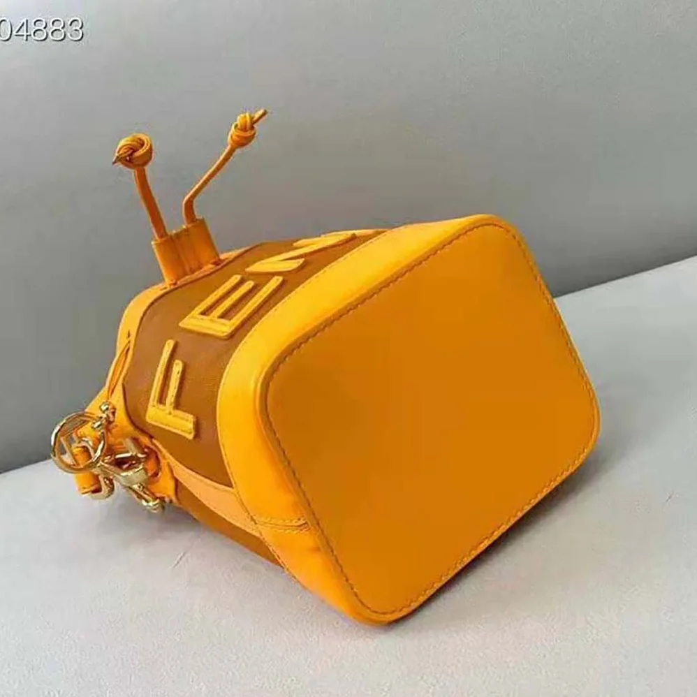 Fendi Mon Tresor Leather and Mesh Mini-bag for Women in Orange Fendi Mon Tresor Leather and Mesh Mini-bag for Women in Orange