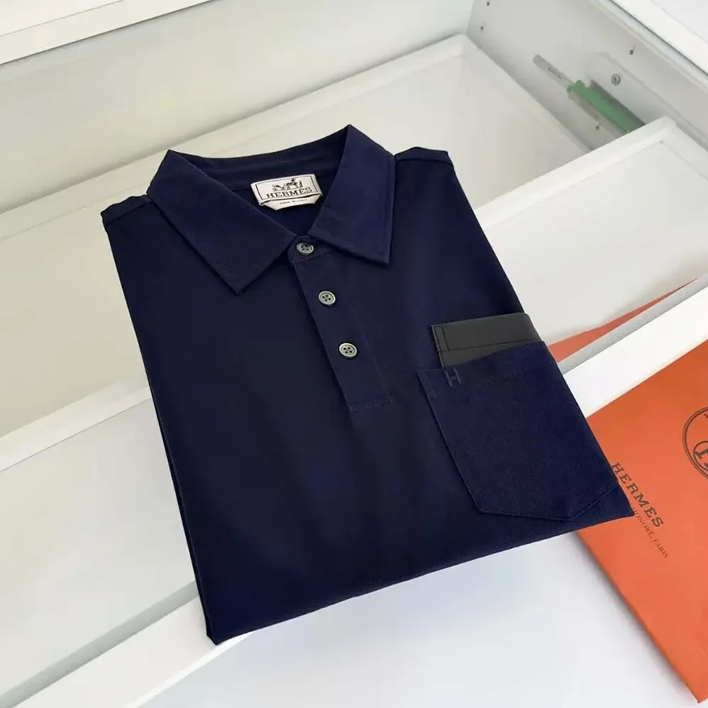 Hermes Polo Shirt with Pocket for Men Hermes Polo Shirt with Pocket for Men
