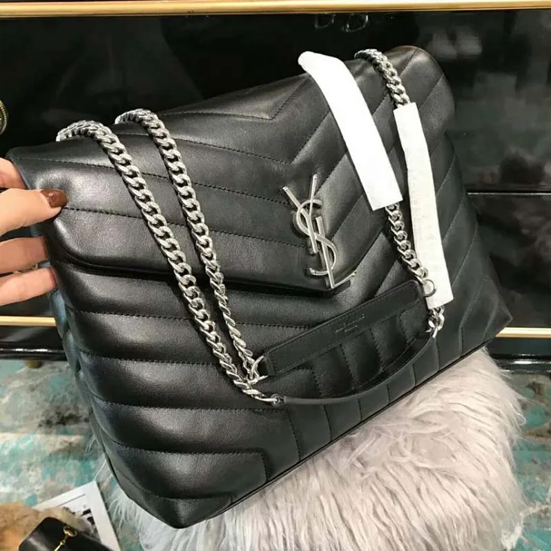 Saint Laurent YSL Loulou Medium Matelasse Y Leather for Women in Black