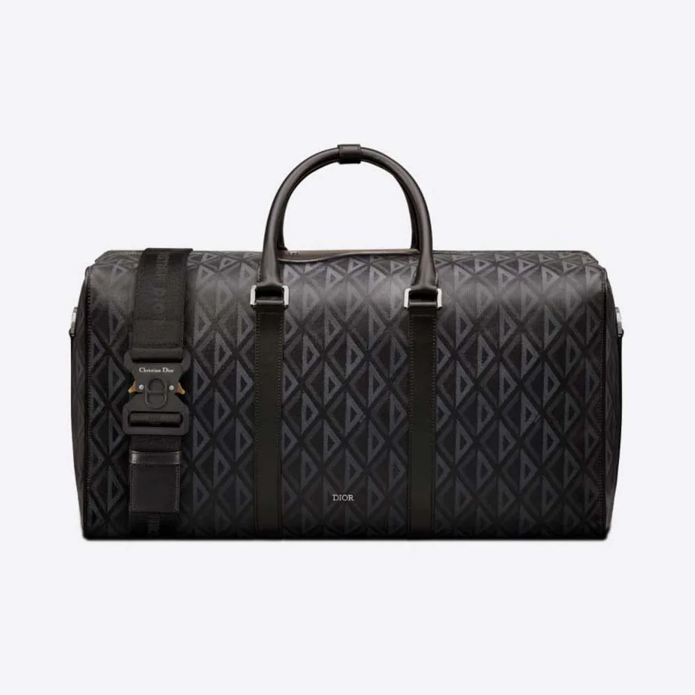 Dior Lingot 50 Duffle Bag Black CD Diamond Canvas for Men Dior Lingot 50 Duffle Bag Black CD Diamond Canvas for Men