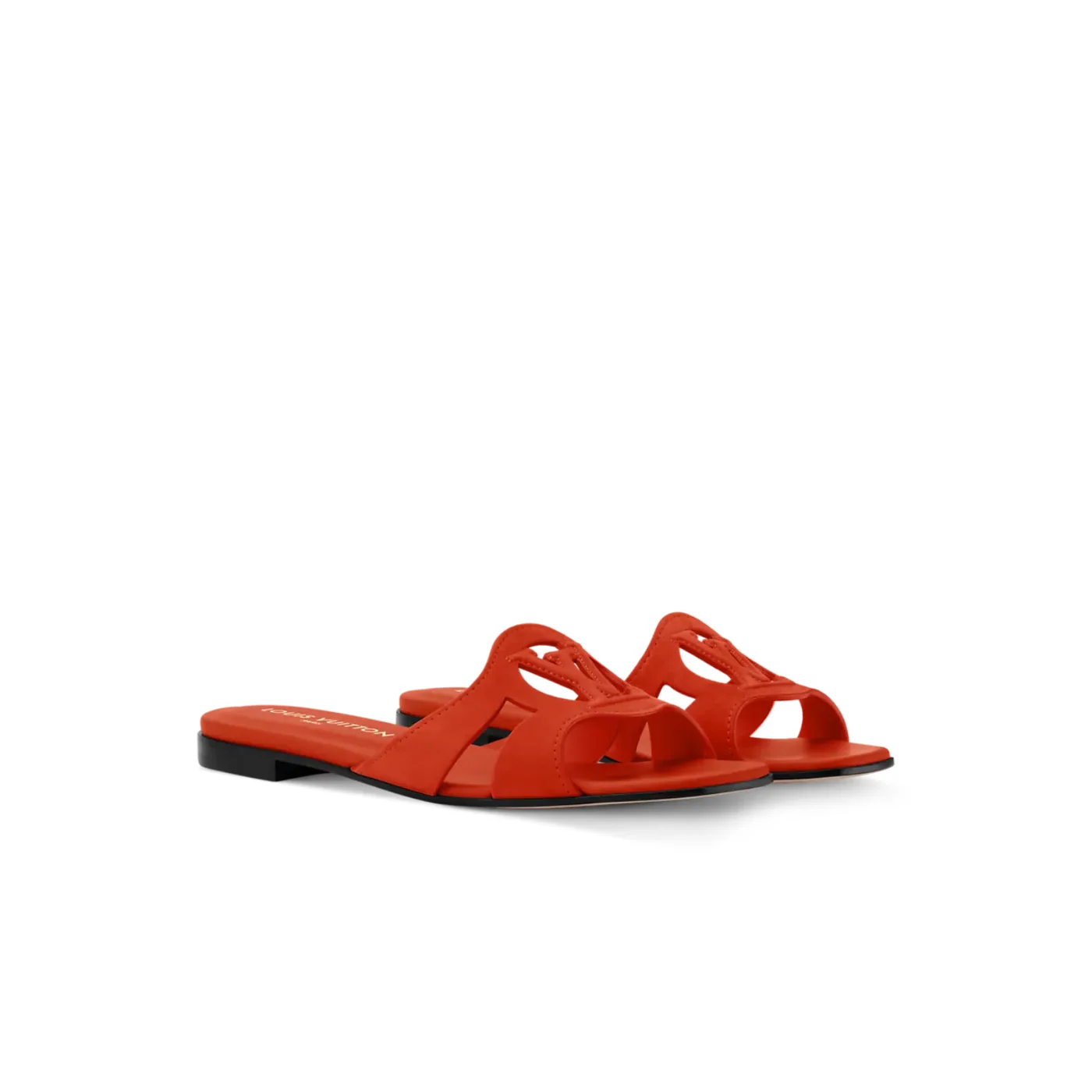 Louis Vuitton LV Isola Flat Mules Orange Suede 1AK4OW Louis Vuitton LV Isola Flat Mules Orange Suede 1AK4OW