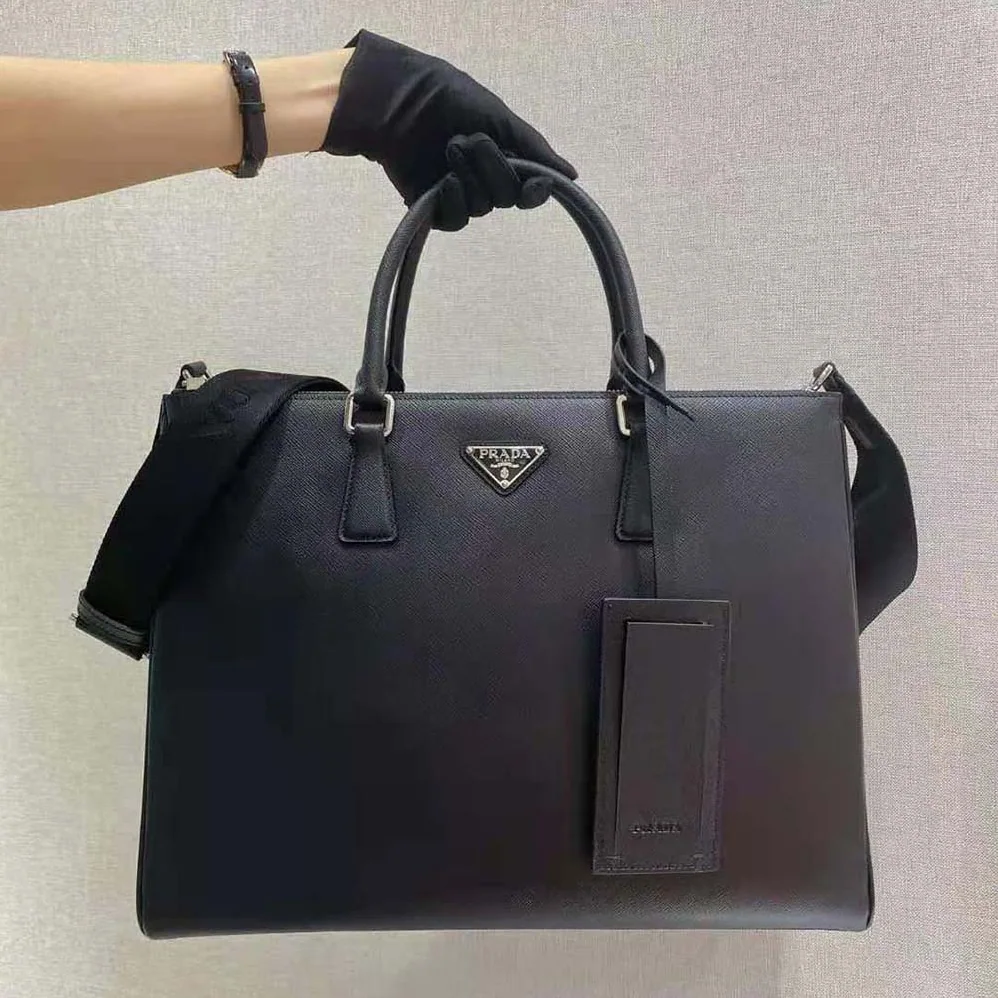 Prada Saffiano Leather Prada Galleria Bag for Men in Black