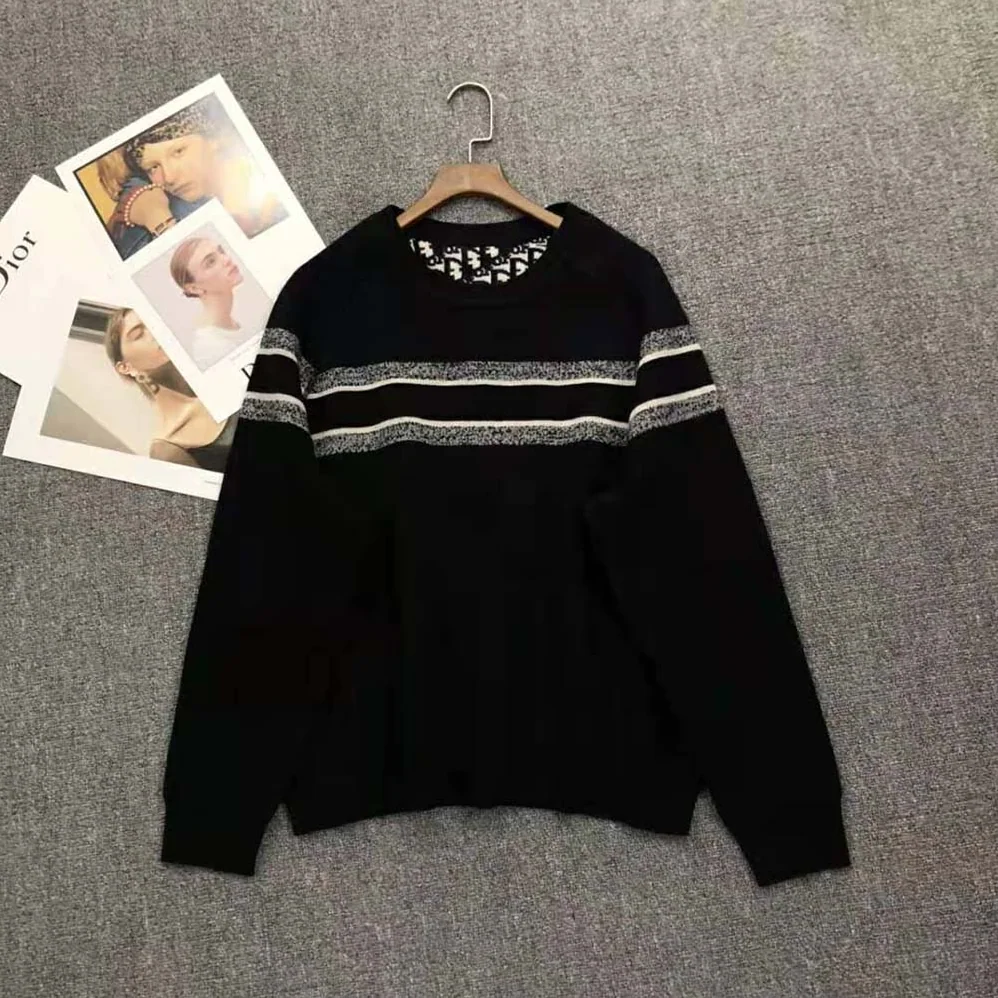 Dior Reversible Crew-Neck Sweater Blue Double for Women in Sided Technical Cashmere