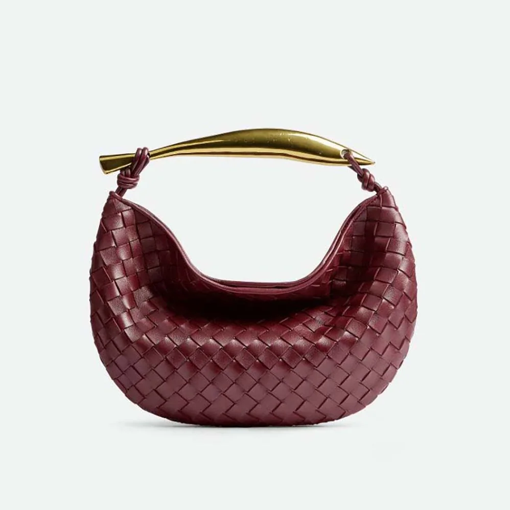 Bottega Veneta Sardine Top Handle Bag for Women in Maroon Bottega Veneta Sardine Top Handle Bag for Women in Maroon