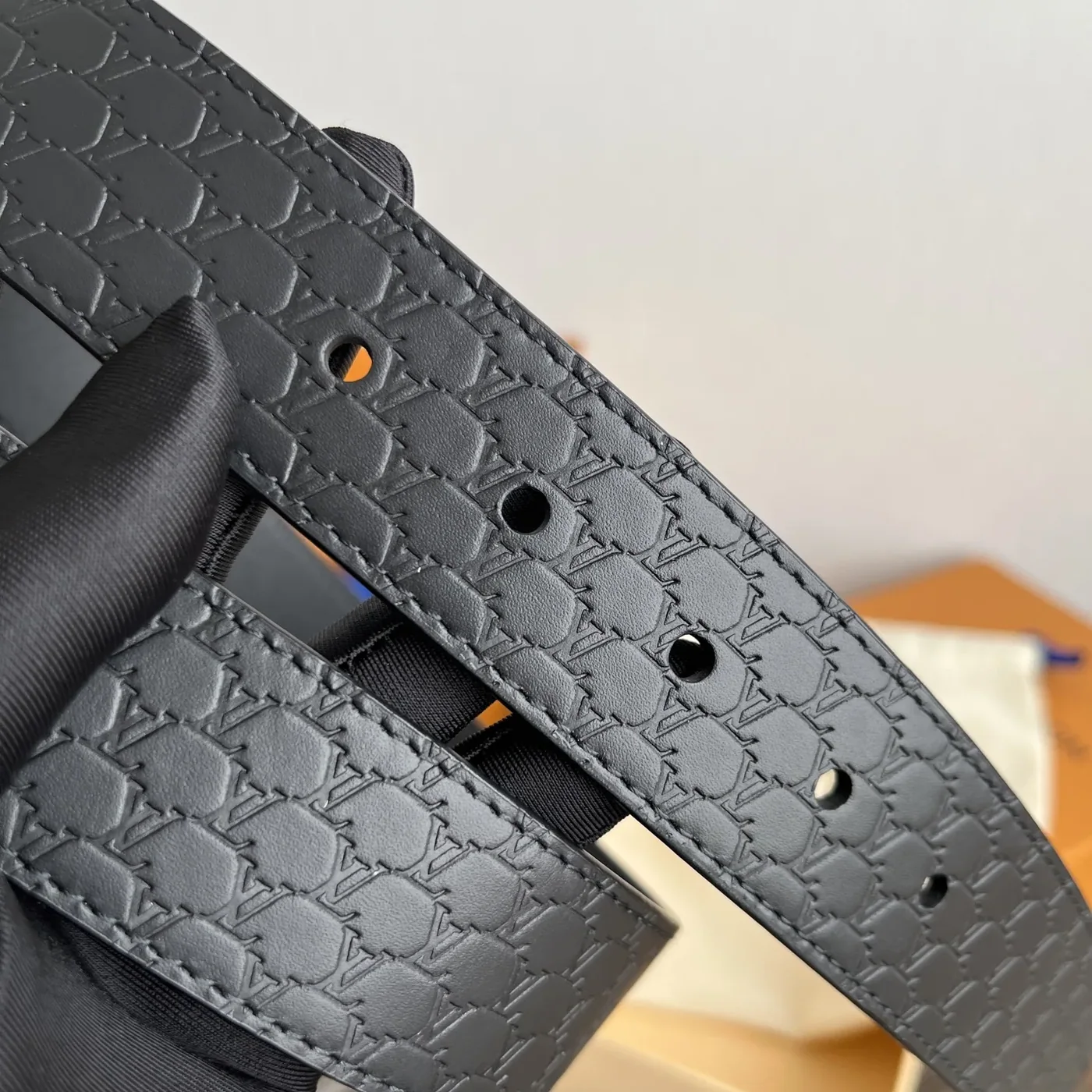 Louis Vuitton Initiales Reversible Belt Black LV Blason Embossed Louis Vuitton Initiales Reversible Belt Black LV Blason Embossed