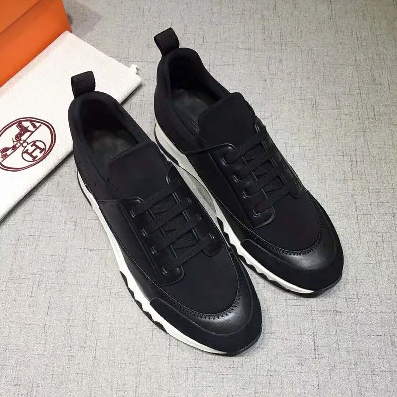Hermes Shoes Stadium Sneaker for Men in Black Hermes Shoes Stadium Sneaker for Men in Black