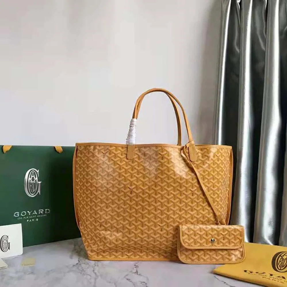 Goyard Sac Saint Louis GM in Goyardine Canvas & Chevroches Calfskin for Women in Yellow