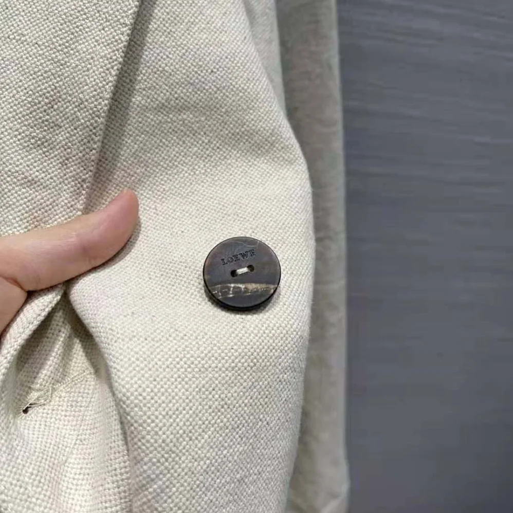 Loewe Trapeze Peacoat in Cotton and Linen for Women Loewe Trapeze Peacoat in Cotton and Linen for Women