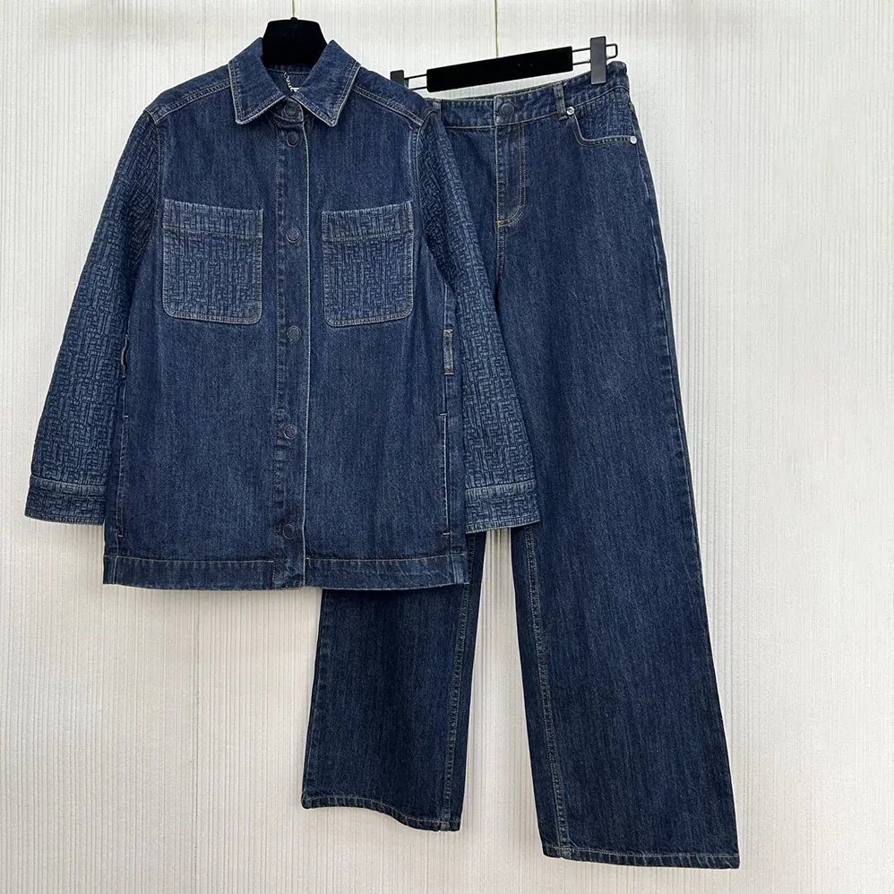 Fendi Dark Blue Denim Go for Women in To Jacket