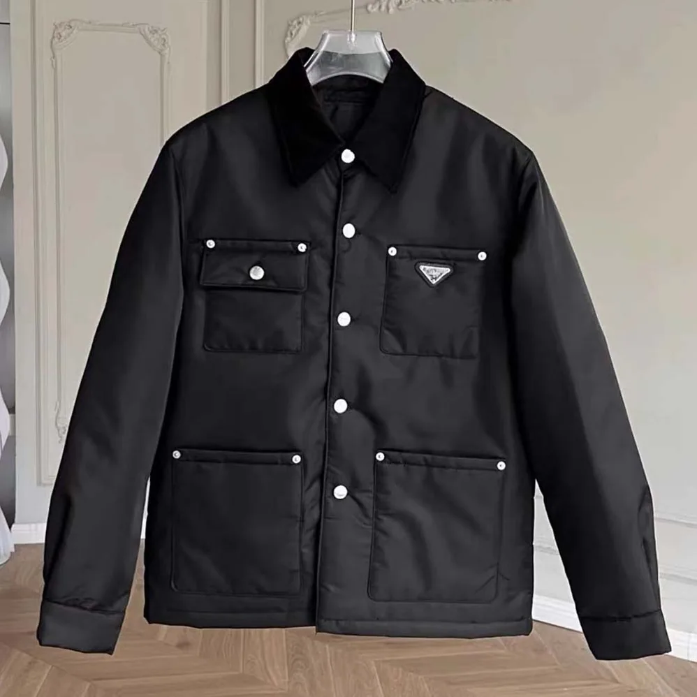 Prada Re-Nylon Blouson Jacket for Men in Black Prada Re-Nylon Blouson Jacket for Men in Black