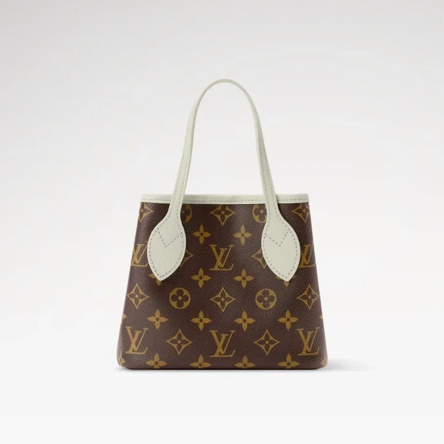 Louis Vuitton Neverfull Bandoulière Inside Out BB Tote Bag in Monogram Celadon Gold Hardware