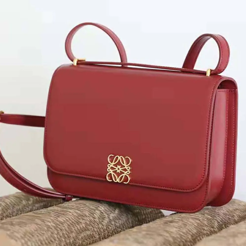 Loewe Goya Bag in Silk Calfskin for Women in Maroon Loewe Goya Bag in Silk Calfskin for Women in Maroon