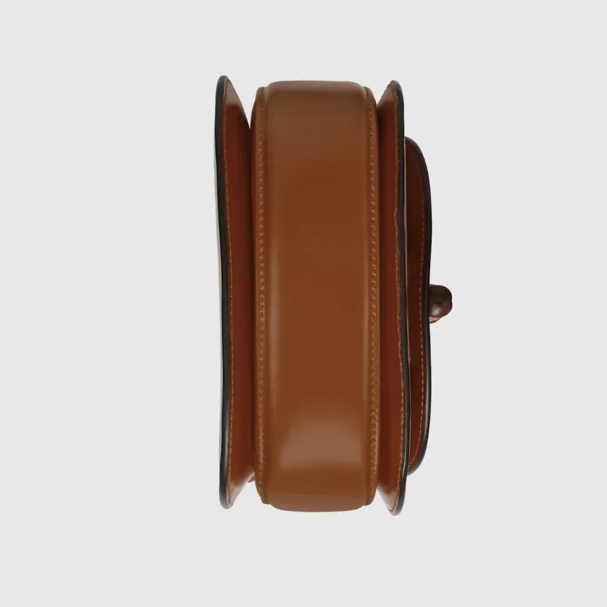 Gucci Bamboo 1947 Mini Top Handle Bag in Brown Gold Hardware